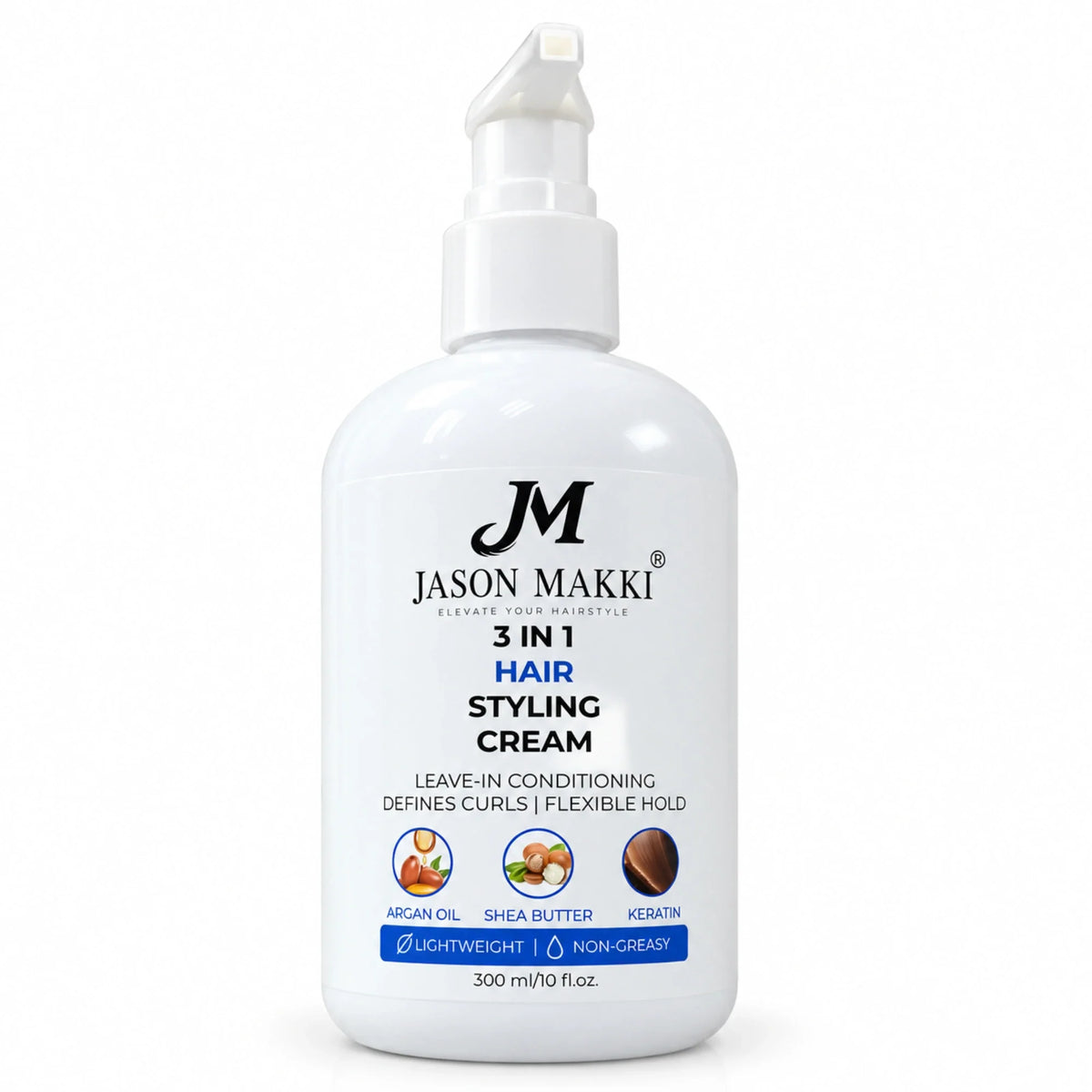 Jason Makki 3-in-1 Hair Styling & Curl Defining Cream 300ml bottle