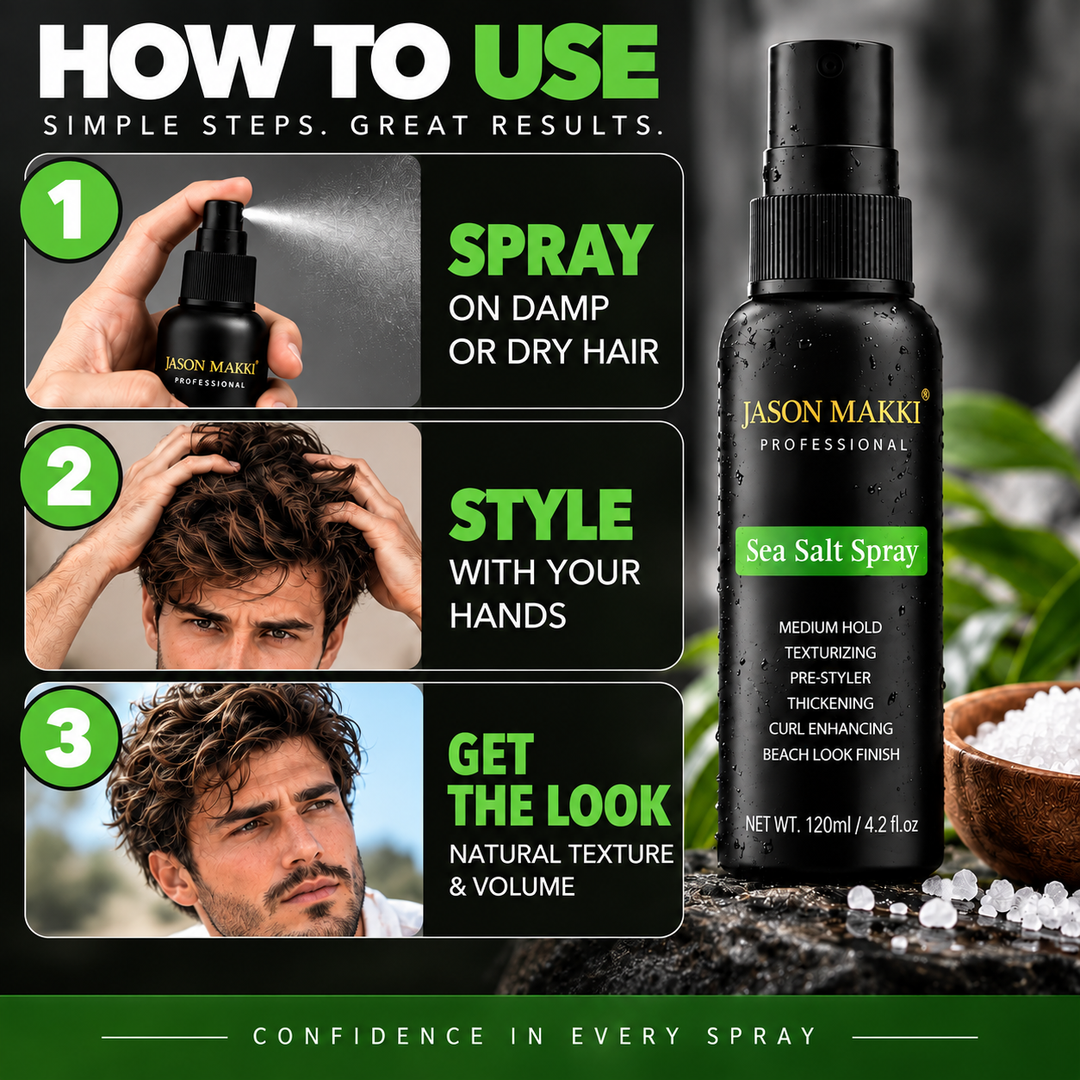JASON MAKKI Sea Salt Spray for Hair – Texture, Volume &amp; Natural Hold
