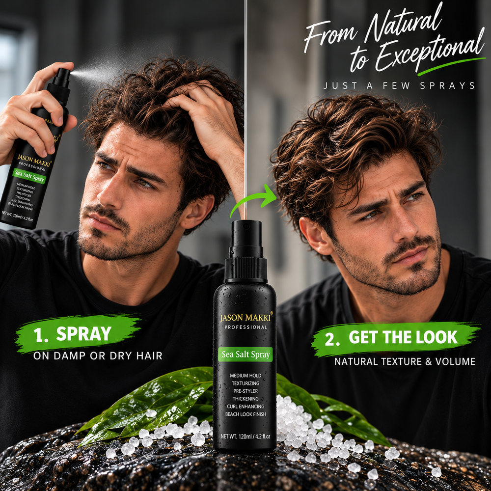 JASON MAKKI Sea Salt Spray for Hair – Texture, Volume & Natural Hold