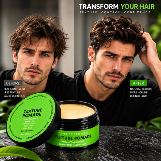 JASON MAKKI Textured Pomade – Flexible Semi-Strong Hold, Non-Greasy Finish