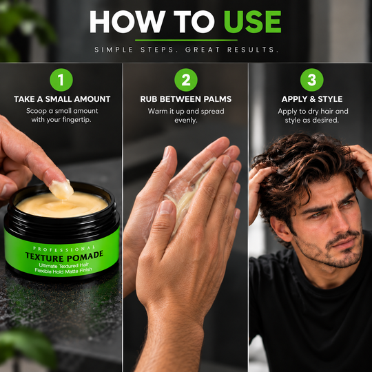JASON MAKKI Textured Pomade – Flexible Semi-Strong Hold, Non-Greasy Finish