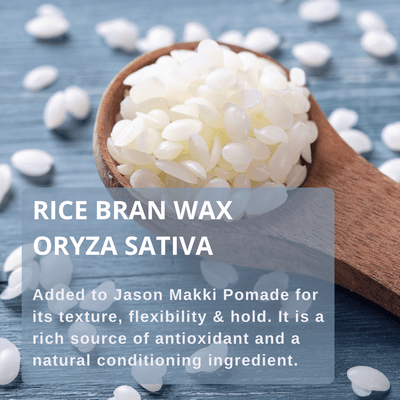 Rice bran wax oryza sativa for texture, flexibility and hold.