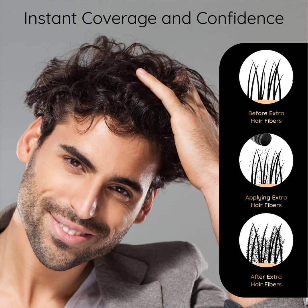 Instant thick hair coverage and confidence