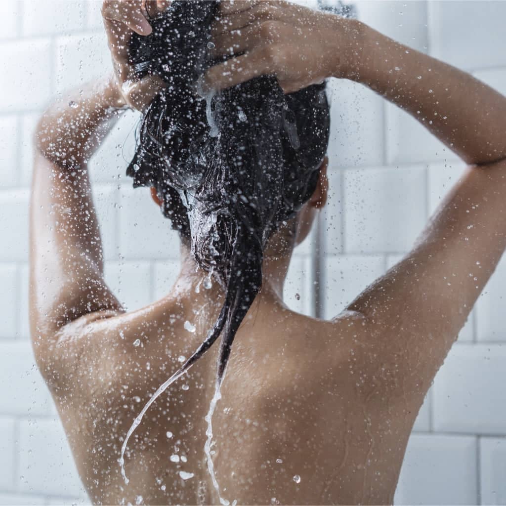 Woman washing hair